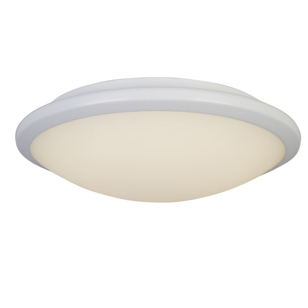 Searchlight Knutsford - plafonnier - Ø 31 x 9 cm - 14W LED inclus - IP44 - blanc et opale