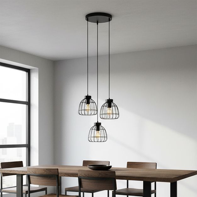 Lucide Filox - lampe suspendue - Ø 44,5 x 198 cm - noir