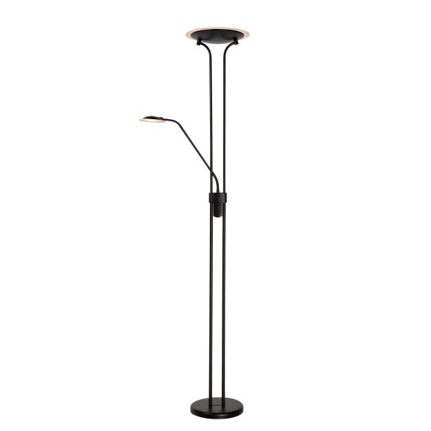 Lucide Champion - lampadaire - Ø 25,4 x 180 cm - 20W + 4W LED dimmable inclus - noir