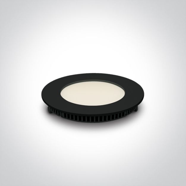 ONE Light Round Recessed Panels - spot à encastrer - Ø 120 mm, Ø 108 mm à encastrer - 8W LED inclus - noir - CCT