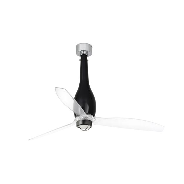 Faro Eterfan - ventilateur de plafond avec lumière et télécommande - Ø 128 cm - 17W LED inclus - noir et transparent