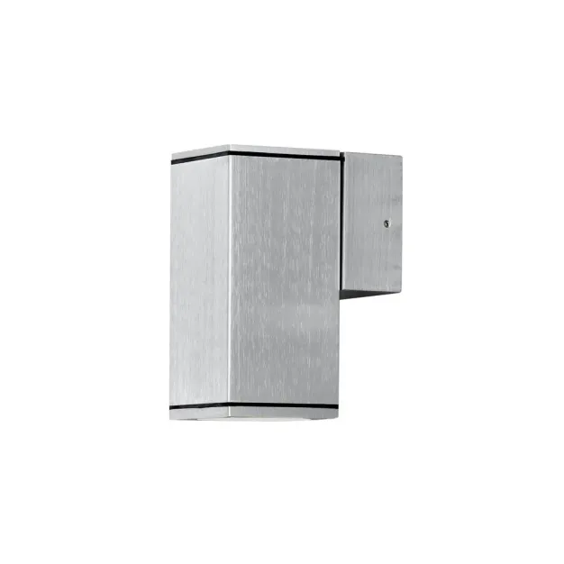 Konstsmide Monza Single Square - applique murale extérieure - 6,5 x 10 x 13,5 cm - IP44 - argent anodisé