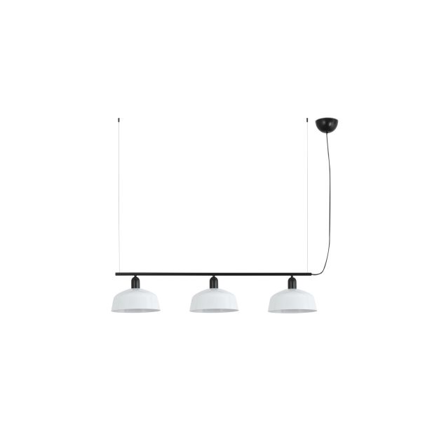 Faro Tatawin M - suspension - 100 x 25 x 210 cm - noir satiné et blanc brillant