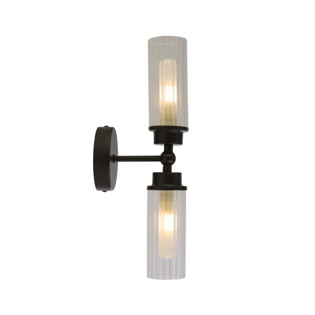 Searchlight Imperial - applique murale - 10 x 37 cm - IP44 - noir mat et transparent