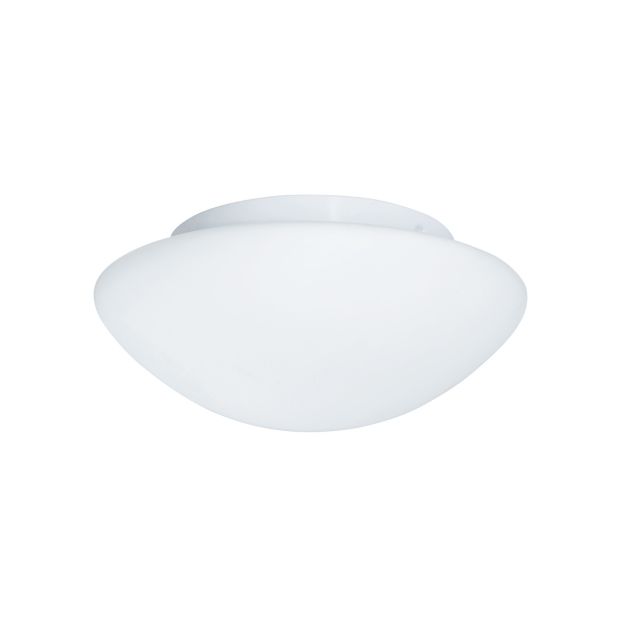 Searchlight Bathroom Flush - plafonnier de salle de bains - Ø 28 x 11,5 cm - IP44 - blanc opale