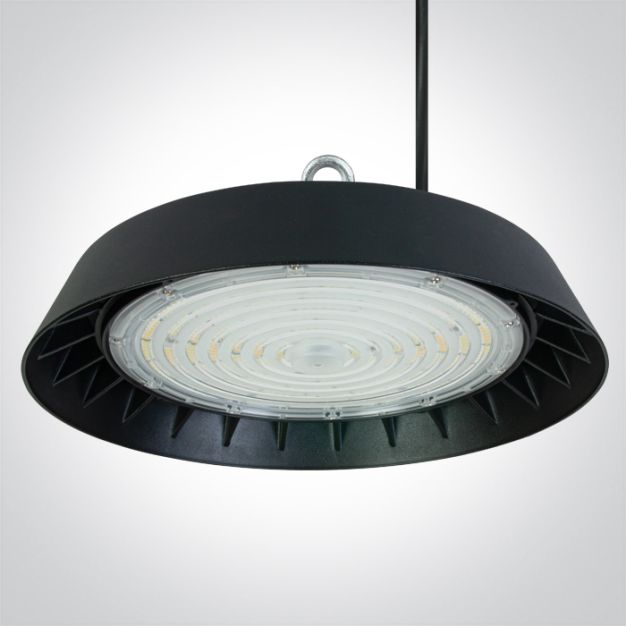ONE Light Industrial UFO Range - lampe suspendue - Ø 31 x 16,9 cm - 150W DALI dimmable LED inclus - IP65 - noir