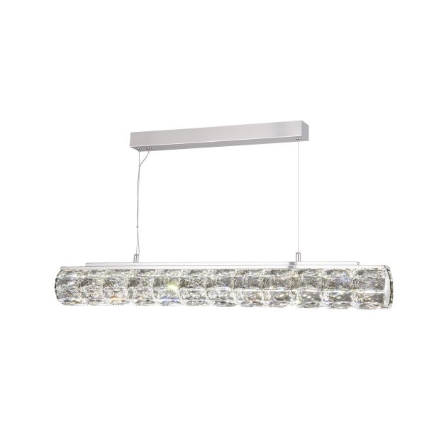 Searchlight Remy - lampe suspendue - 91 x 11 x 150 cm - 32W dimmable LED inclus - chrome et transparent