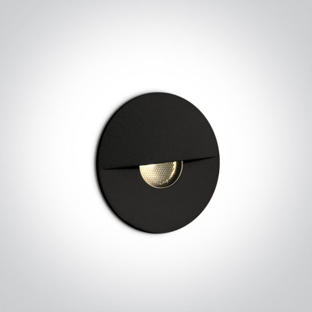 ONE Light Indoor/Outdoor Decorative Wall Recessed - applique murale encastrée - Ø 4,2 x 3,7 cm - 1W dimmable LED inclus - IP65 - noir