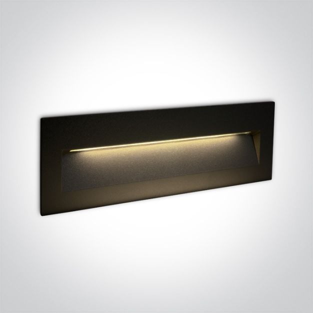 ONE Light Outdoor Dark Light Wall Recessed - applique murale encastrée - 22,5 x 7,5 x 5,5 cm - 7W LED inclus - IP65 - noir