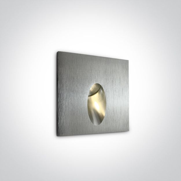 ONE Light Indoor/Outdoor Dark Light Wall Recessed - applique murale encastrée - 7 x 4,5 x 7 cm - 3W LED inclus - IP54 - aluminium