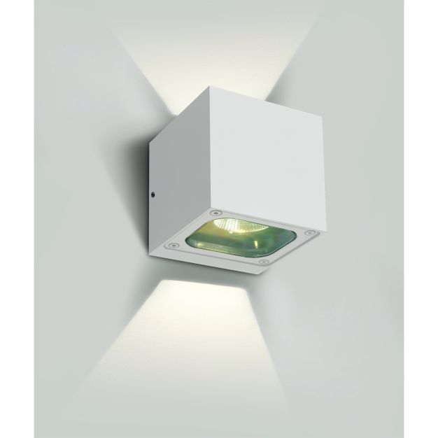 ONE Light Cube Wall Lights Up & Down - appliques murales d'extérieur - 10 x 10 x 10 cm - 6W LED inclus - IP65 - blanc