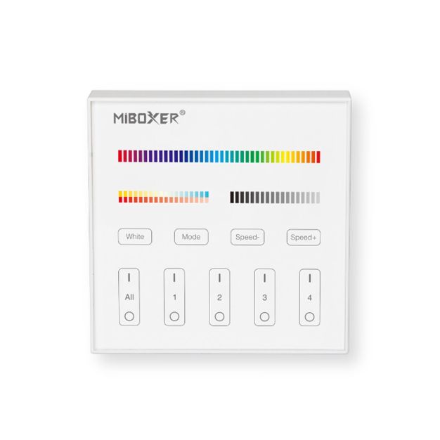 Commande murale magnétique KLUS 4 zones - Bandes de LED RGB+CCT - blanc