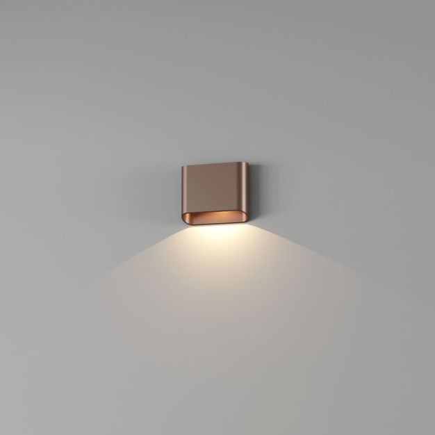 Artdelight Diaz 1L - applique murale - 14,5 x 12 x 3,8 cm - 6W LED inclus - IP54 - bronze brossé