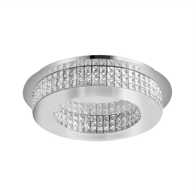 Nova Luce Zeffari - plafonnier - Ø 50 x 10,7 cm - 40W LED inclus - chrome