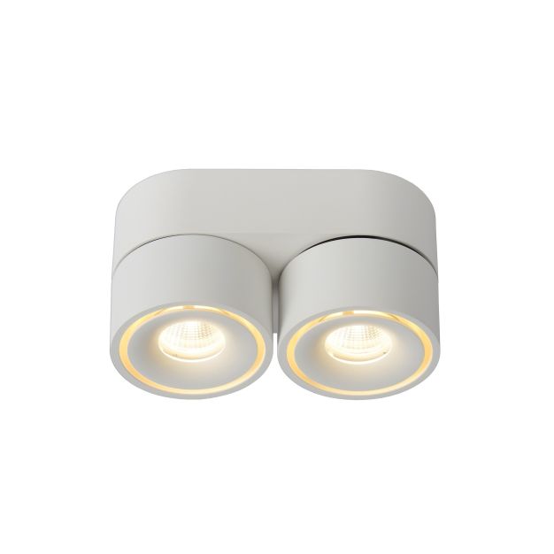 Lucide Yumiko - spot en saillie 2L - 16,1 x 7,8 x 8,2 cm - 2 x 8W LED dimmable inclus - blanc