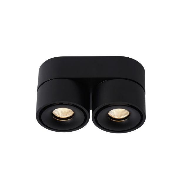 Lucide Yumiko - spot en saillie 2L - 16,1 x 7,8 x 8,2 cm - 2 x 8W LED dimmable inclus - noir