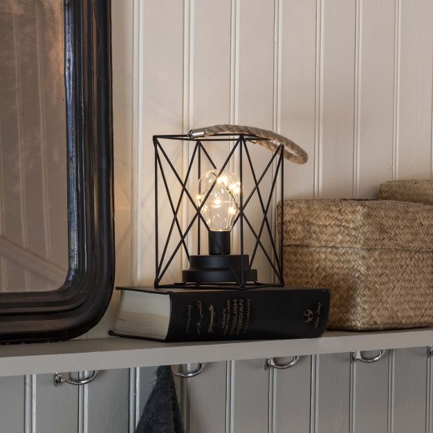 Konstsmide - Lanterne décorative à piles - 12 x 12 x 19 cm - noir