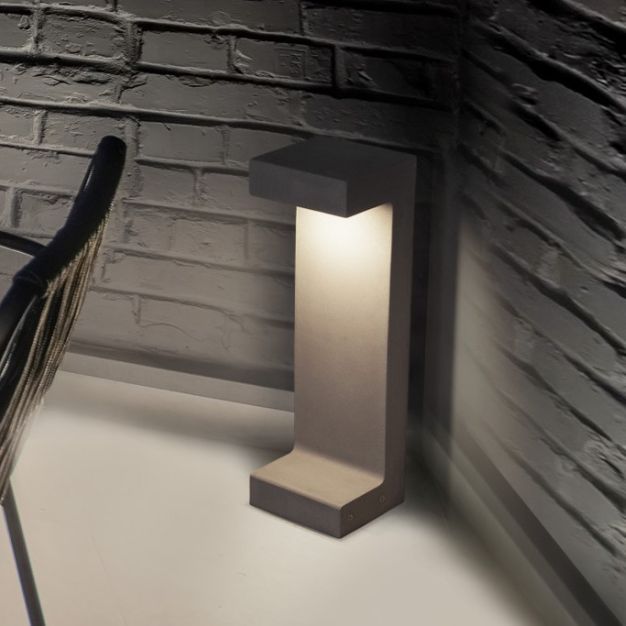 Nova Luce Aran - lampe de jardin - 16 x 50 x 15 cm - 8W LED inclus - IP65 - gris