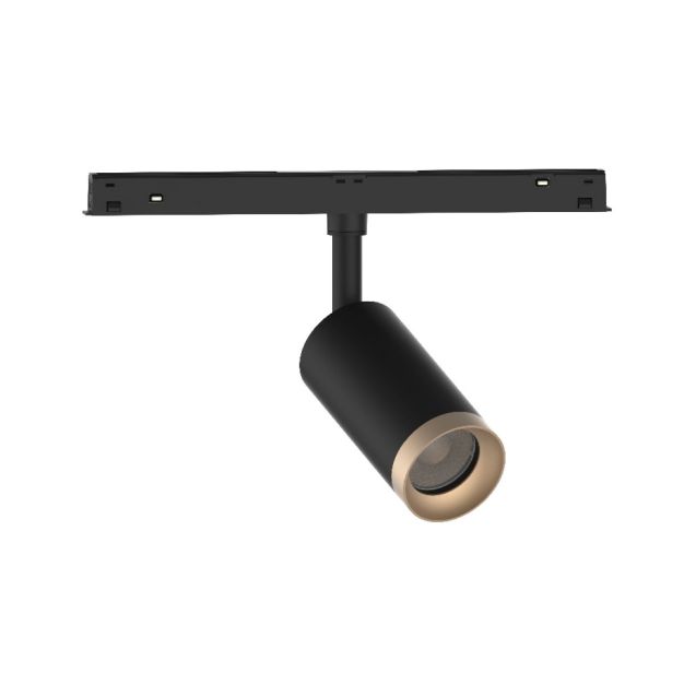 VK Lighting Eiva - système de rail magnétique - spot sur rail - Ø 4,5 x 9 cm - 15W LED inclus - Dimmable DALI - noir