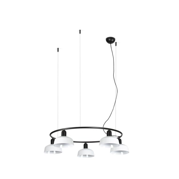 Faro Tatawin S - suspension - Ø 90 x 100 x 210 cm - noir satiné et blanc brillant