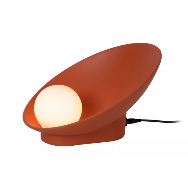 Lucide Raynell - lampe à poser - 23,5 x 26,2 x 15,3 cm - 6W LED dimmable inclus - terracotta