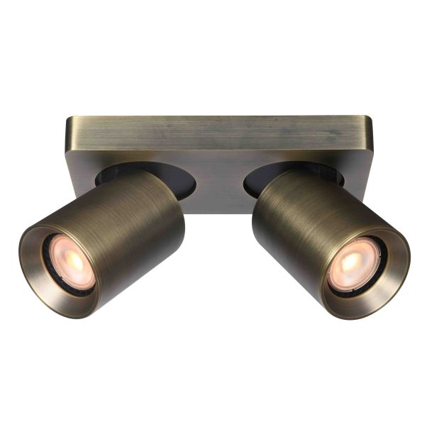 Artdelight Megano – spot en saillie 2 lumières – 20 x 10 x 11,5 cm – bronze antique