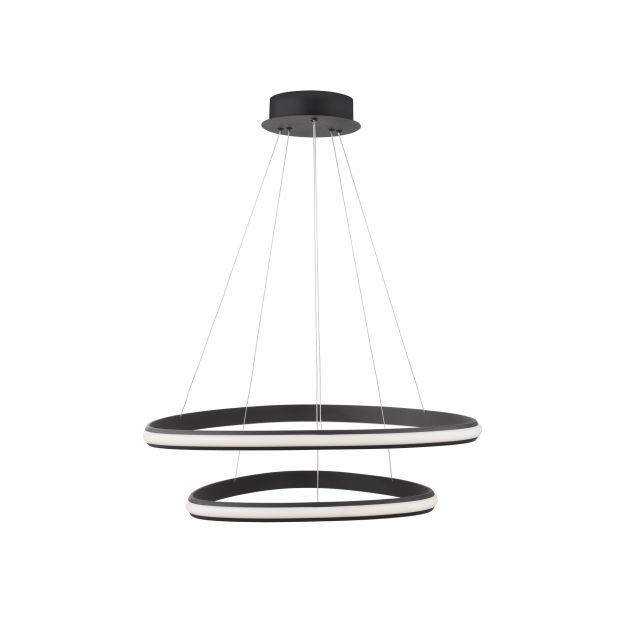 Nova Luce Aries - lampe suspendue - Ø 59 x 120 cm - 48W LED dimmable inclus - noir sable