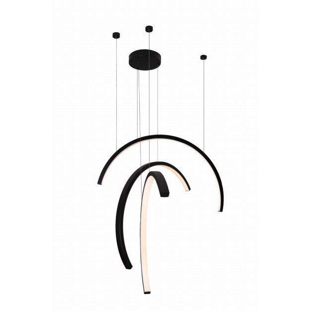 Maxlight Trio Arc - lampe suspendue - 80 x 180 cm - 3 x 21W LED inclus - noir