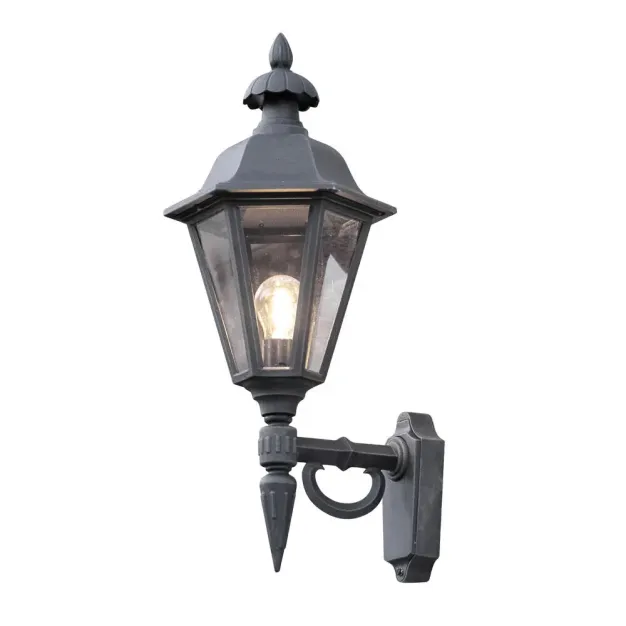 Konstsmide Pallas Up - applique murale d'extérieur - 28,5 x 25,5 x 60,5 cm - IP23 - noir mat
