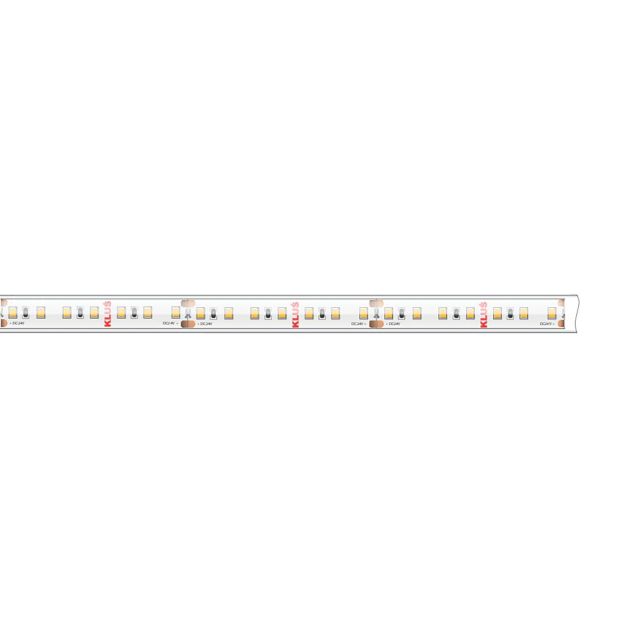 Klus Bande LED - largeur 1cm, longueur 500cm - 24Vdc - dimmable - 14,4W par mètre - 140 LED par mètre - IP65