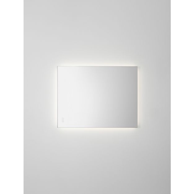 Nova Luce Alda - miroir avec éclairage - 80 x 60 x 3,5 cm - 48W LED inclus - IP44 - argent