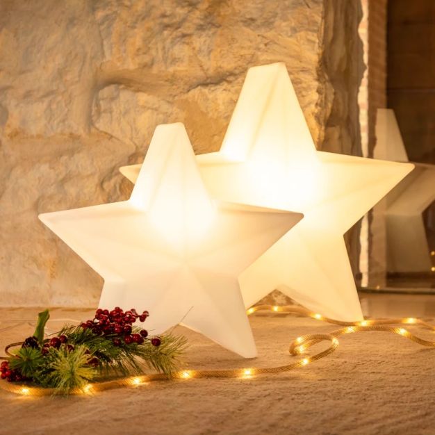 New Garden Nova 45 Christmas Star - lampe de sol - 46 x 42,6 x 22,5 cm - LED 8W incl. - blanc
