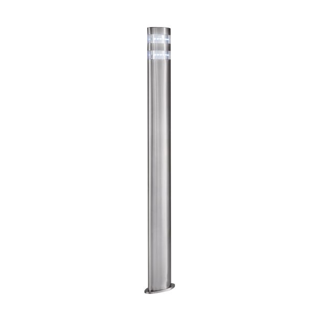 Searchlight India - lampe de jardin - Ø 10 x 90 cm - 1,5W LED inclus - IP44 - argent satiné
