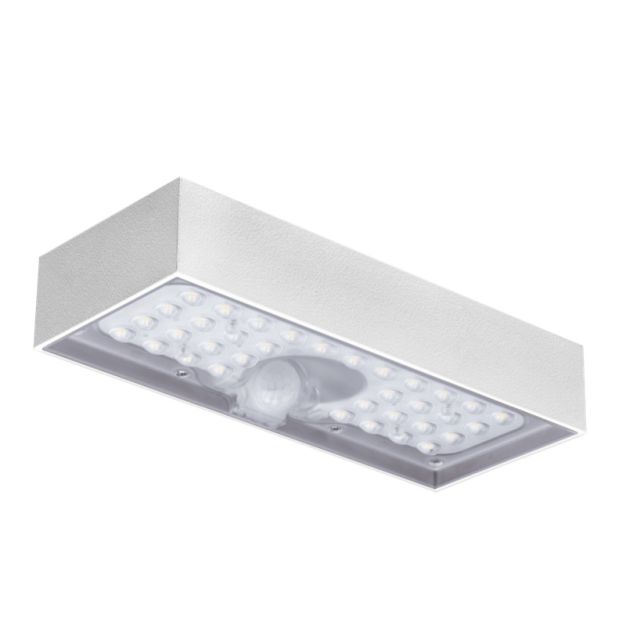 Century Italia Domino - Applique d'extérieur solaire avec capteur - 9,7 x 4,3 x 23 cm - 6W LED inclus - IP65 - blanc
