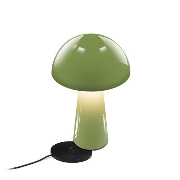 Century Italia Coco - lampe de table d'extérieur sans fil avec station de charge - Ø 16 x 25,5 cm - 1,5W LED dimmable inclus - IP44 - vert