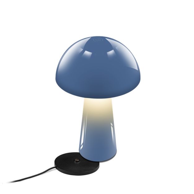 Century Italia Coco - lampe de table d'extérieur sans fil avec station de charge - Ø 16 x 25,5 cm - 1,5W LED dimmable inclus - IP44 - bleu