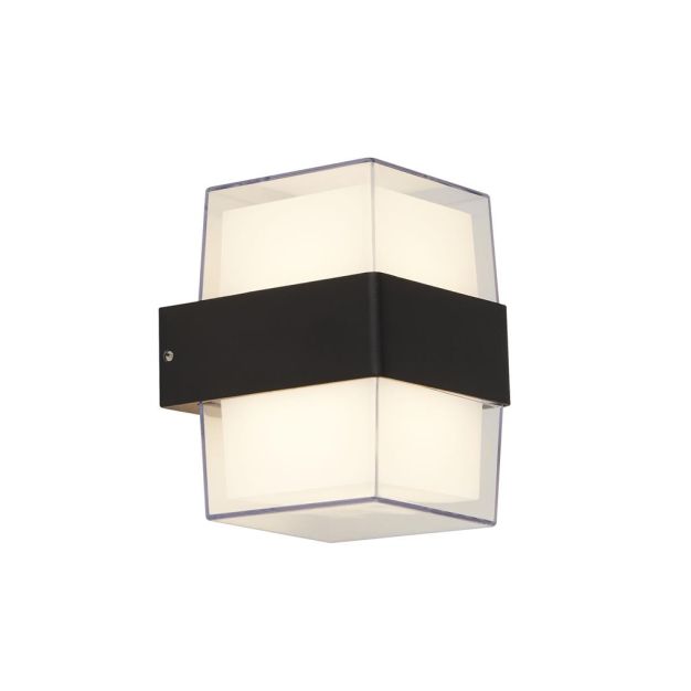 Searchlight Pittsburgh - lampe de jardin extérieure - 10 x 13 cm - 6,8W LED inclus - IP44 - noir et opale