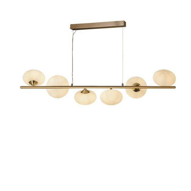 Searchlight Pebble - lampe suspendue - 100 x 120 cm - or et opale