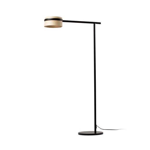 Faro Loop - lampadaire - 125 cm - 7W dimmable LED inclus - noir et marron clair