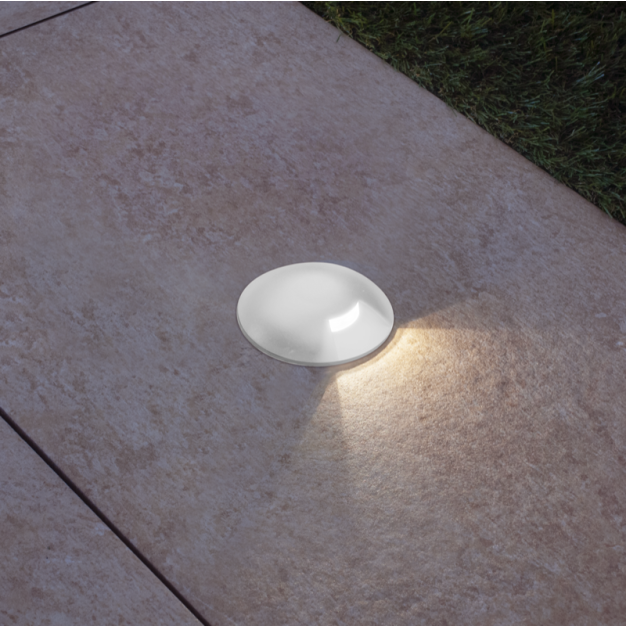 Century Italia Argo - spot au sol avec 1 fenêtre - Ø5,8 x 6,5 cm - 0,75W LED inclus - 3000K - IP67 - blanc