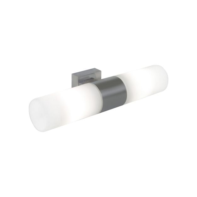 Nordlux Tangens - applique murale - 31 x 6 cm - IP44 - acier brossé et blanc opale