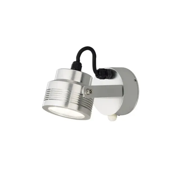 Konstsmide Monza - applique murale extérieure avec capteur - 9,5 x 18,5 x 10,5 cm - 6W LED inclus - IP54 - anodisé argenté
