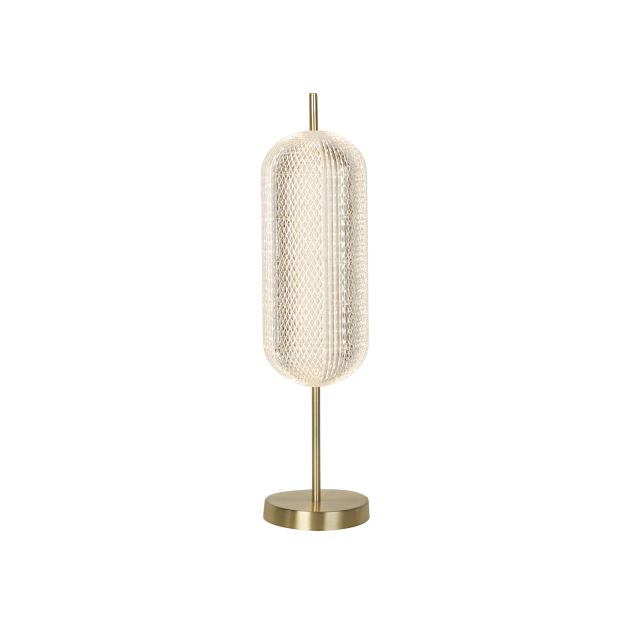 Searchlight Capsule - lampe à poser - Ø 15 x 60 cm - 17W LED dimmable inclus - laiton satiné