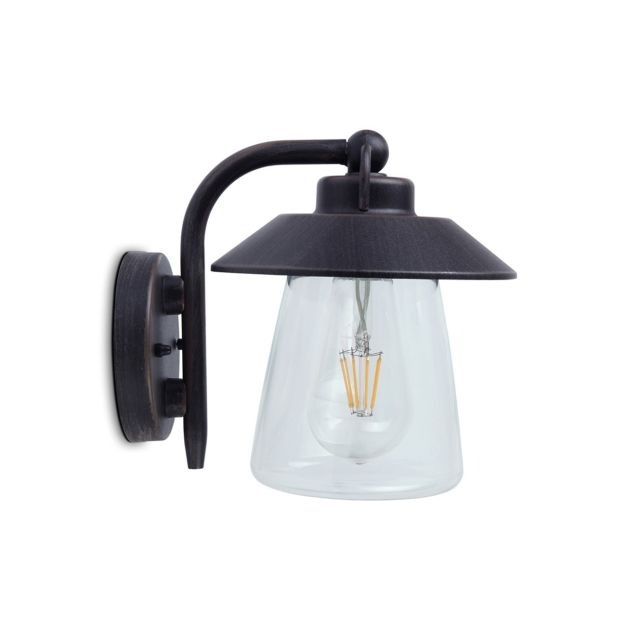 Lutec Cate - applique d'extérieur - 17 x 22 x 20 cm - IP44 - noir antique