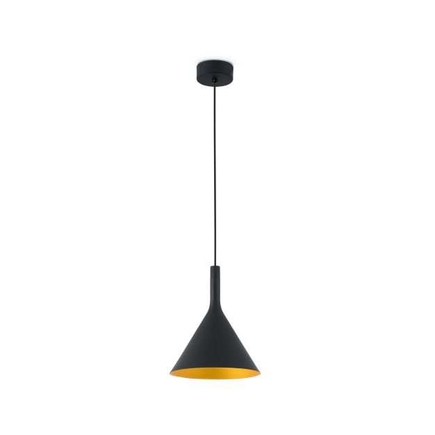 Faro Pam - lampe suspendue - Ø 22 cm - 24W LED inclus - noir et or