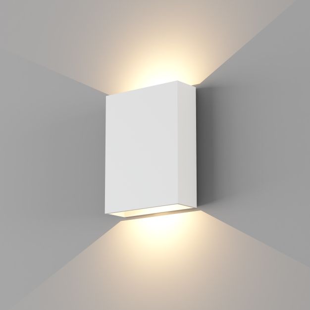 Artdelight Memphis - applique murale - 4 x 12 x 16 cm - 6W LED inclus - IP65 - blanc