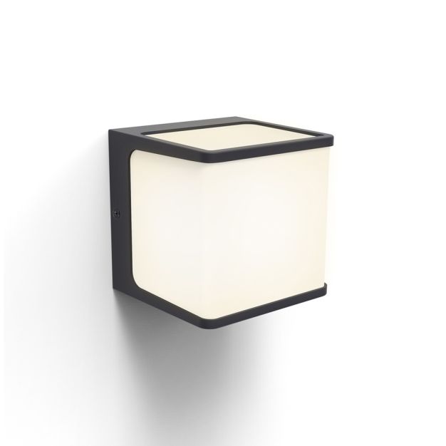 Lutec Doblo - applique murale extérieure - 11 x 10 x 11 cm - 14,5W LED inclus - IP54 - gris anthracite