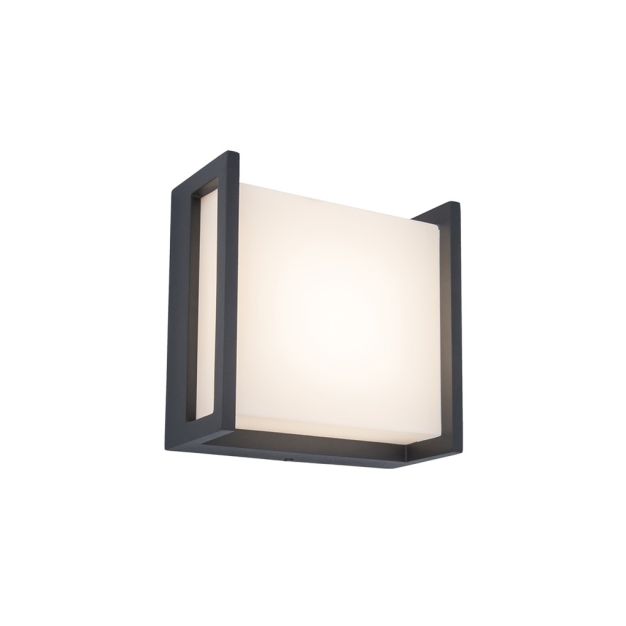 Lutec Qubo - Applique d'extérieur - 14 x 7,2 x 14 cm - 9,5W LED inclus - IP54 - gris foncé