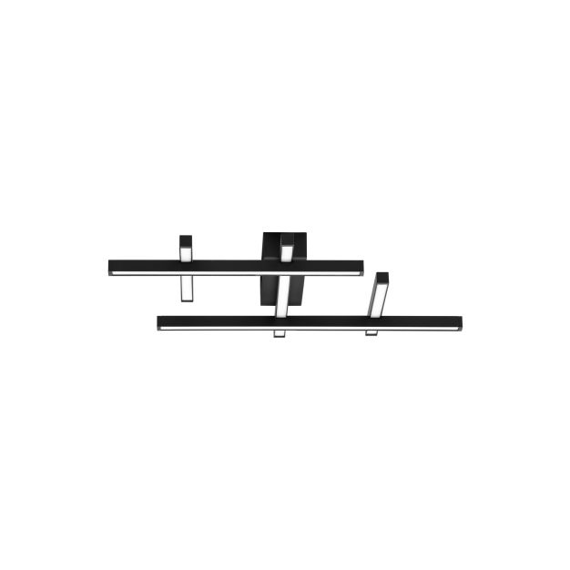 Nova Luce Pace - lampe suspendue - 58 x 8 x 41 cm - 42W dimmable LED inclus - noir sablé