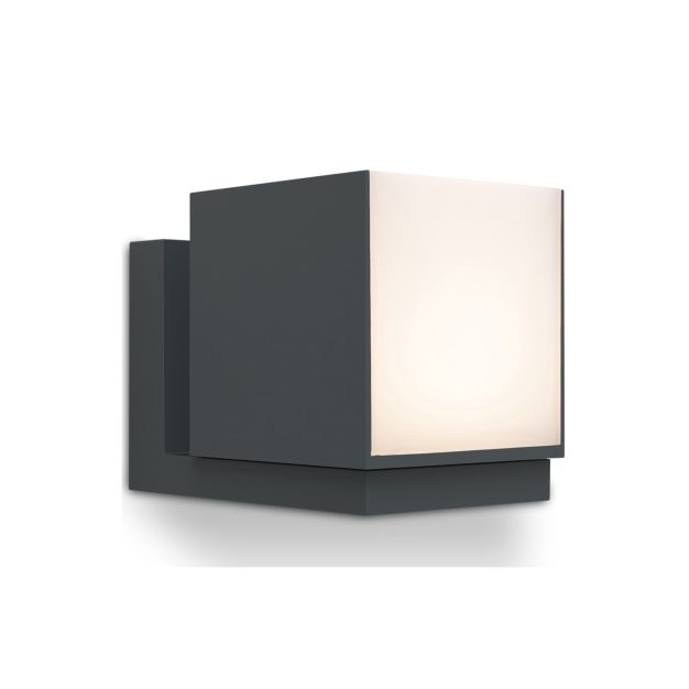 Lutec Cuba - applique murale d'extérieur - 10 x 14,8 x 11,6 cm - 12,2W LED inclus - IP54 - gris foncé